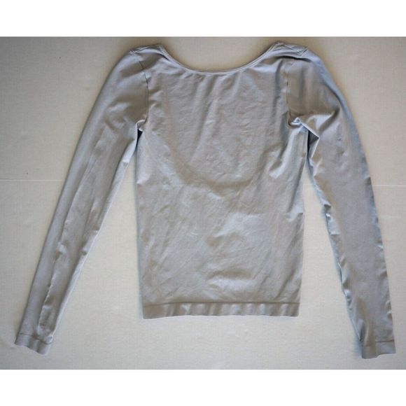 Intimately Free People Women's Sz M/L Lunar Rock Gray Low-Back Seamless L/S Tee - Picture 4 of 6